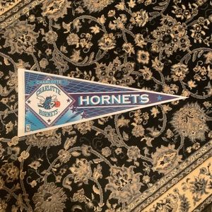 Vintage 90s Charlotte Hornets Pennant Banner